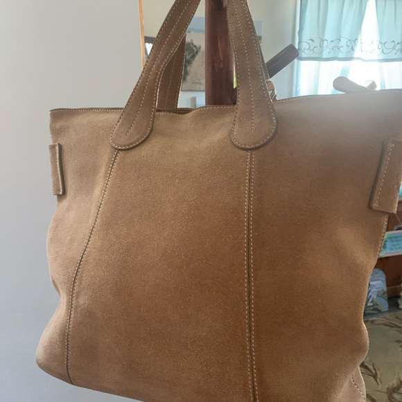 Tod's Tan Tote with Colorful Scarf Accent EUC - Picture 5 of 7